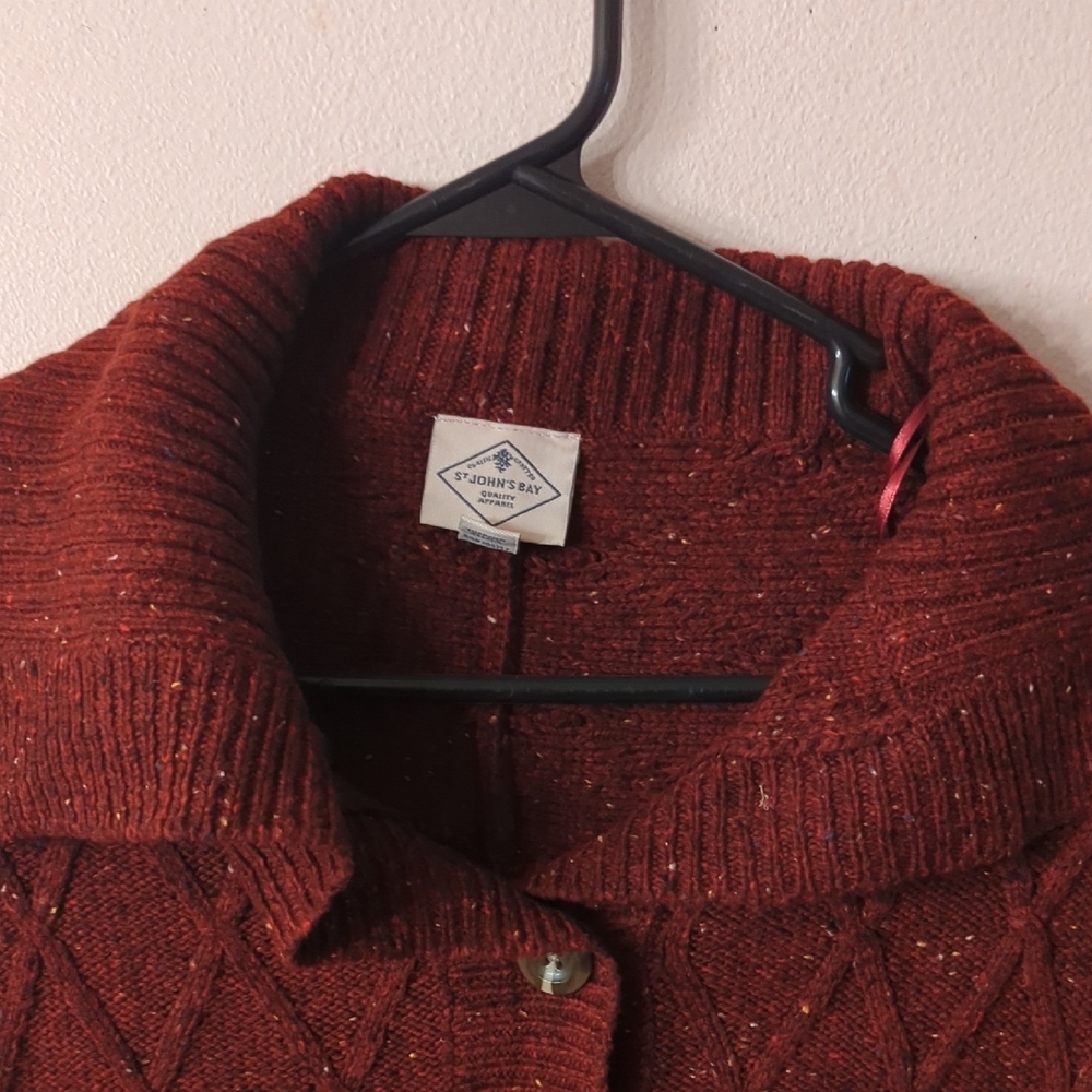 St John's Bay L Women's Burgundy Sweater - Picture 2 of 13